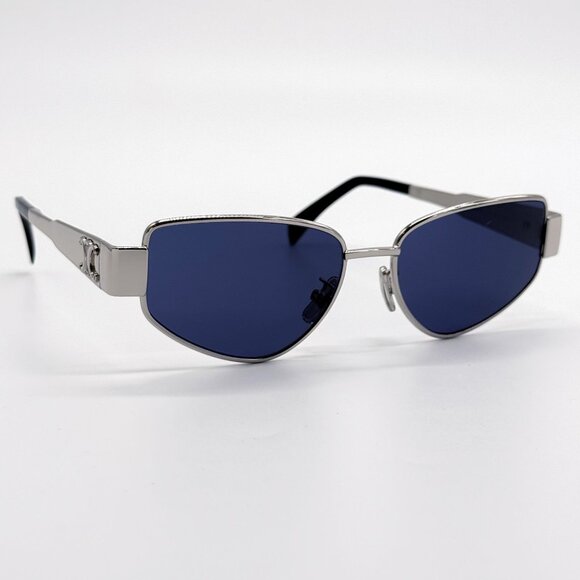 NEW CL40293U 16V CELINE SUNGLASSES SILVER BLUE WOMEN EYEWEAR - Picture 4 of 10